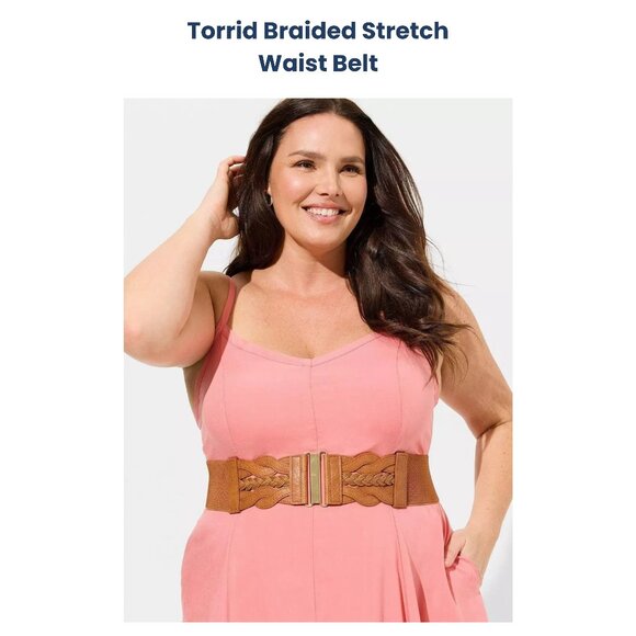 torrid Accessories - GUC Torrid Braided Stretch Waist Belt Size 3x Color: Cognac